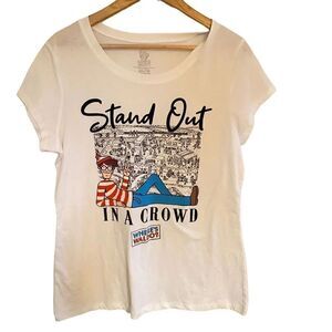 Where’s Waldo vneck shirt sleeve stand out in the crowd XXL